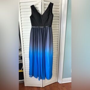 Elegant Black and Blue Ombre Women's Dress